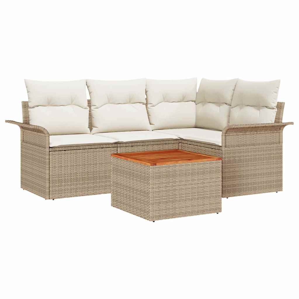 Garten-Sofa-Set 5 pcs Beige und Creme 55 x 55 x 37 cm